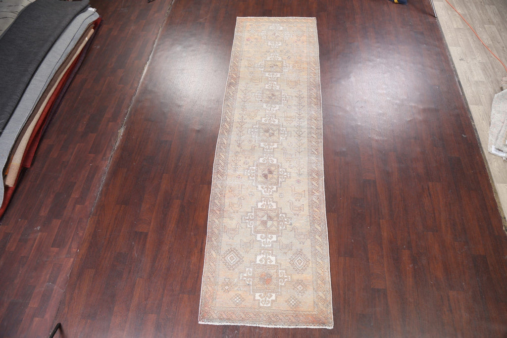 Antique Muted Runner Shiraz Persian Rug 3x13