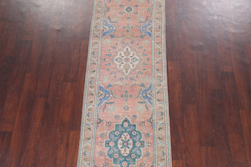 Vintage Tabriz Persian Runner Rug 3x8