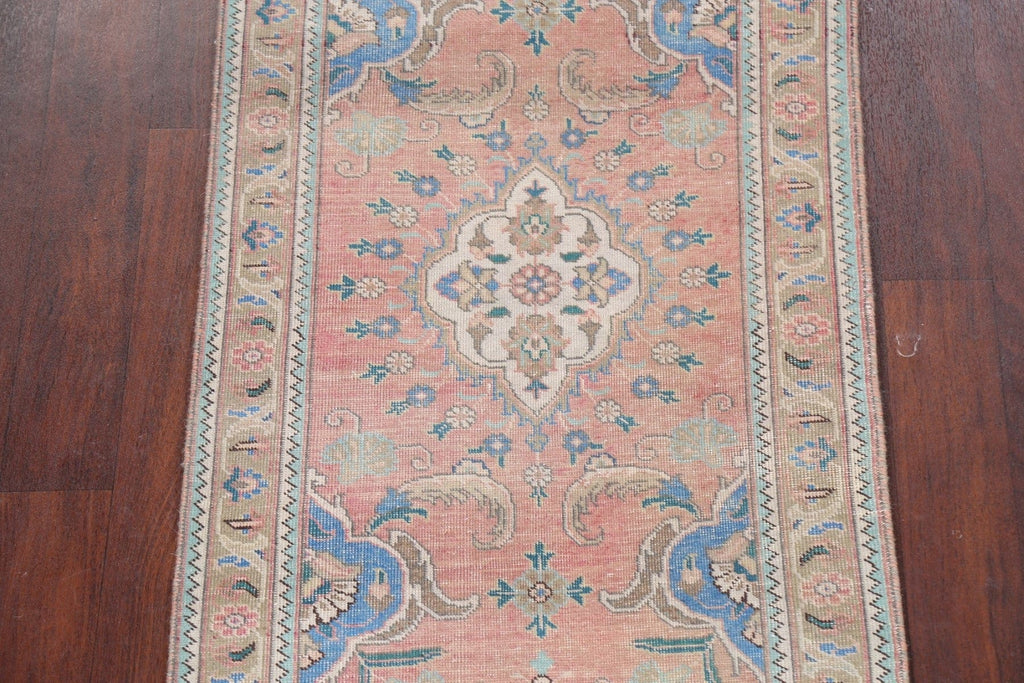 Vintage Tabriz Persian Runner Rug 3x8