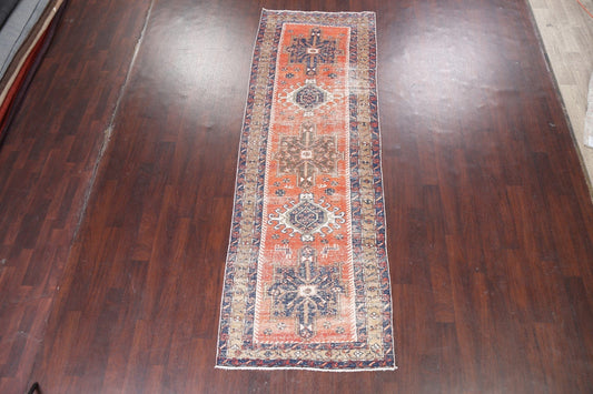 Distressed Heriz Persian Handmade Rug 4x11