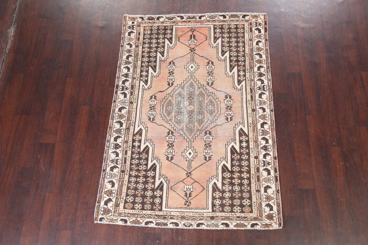 Hand-Knotted Hamedan Persian Wool Rug 4x6