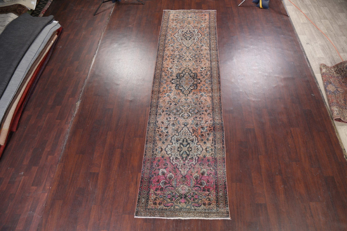 Vintage Wool Heriz Persian Runner Rug 3x13