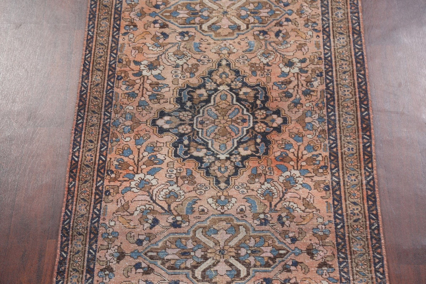 Vintage Wool Heriz Persian Runner Rug 3x13