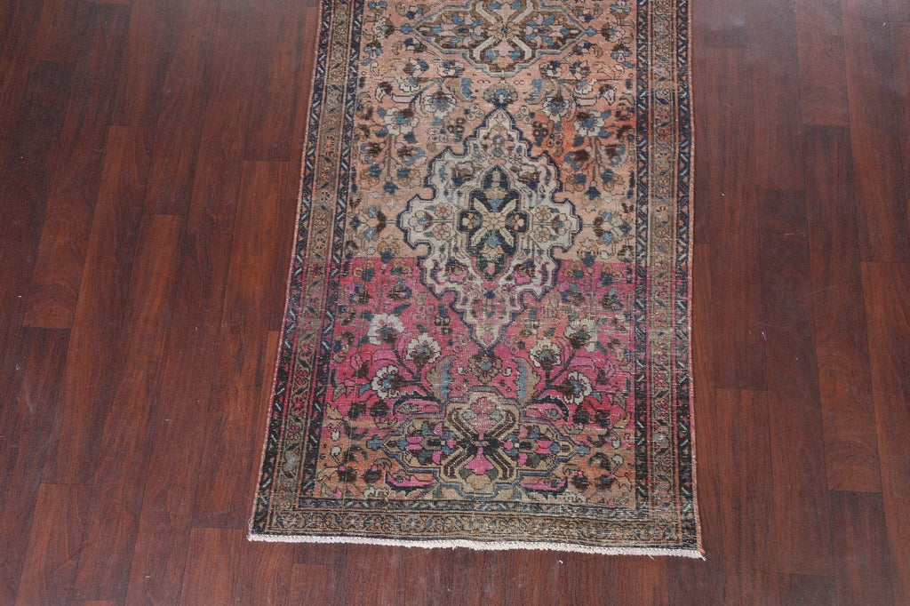 Vintage Wool Heriz Persian Runner Rug 3x13