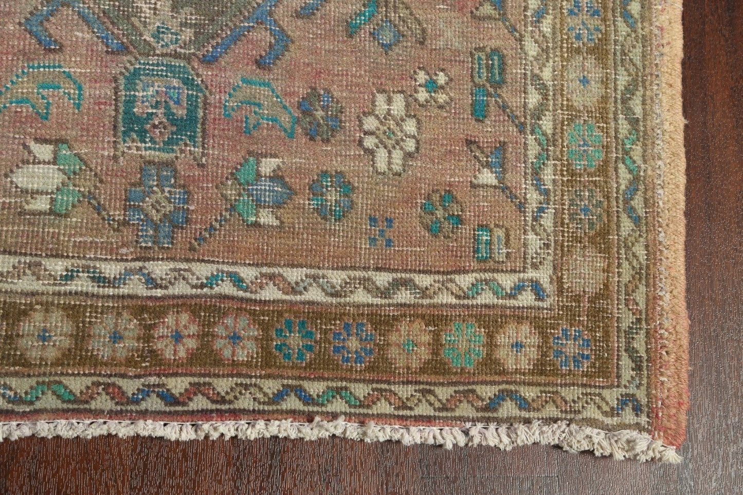 Distressed Heriz Serapi Persian Runner Rug 3x13