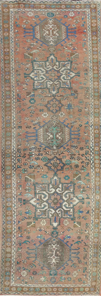 Distressed Heriz Serapi Persian Runner Rug 3x13