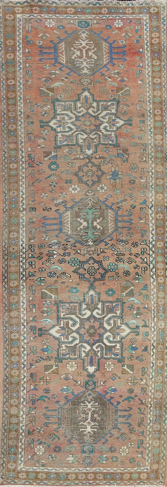 Distressed Heriz Serapi Persian Runner Rug 3x13