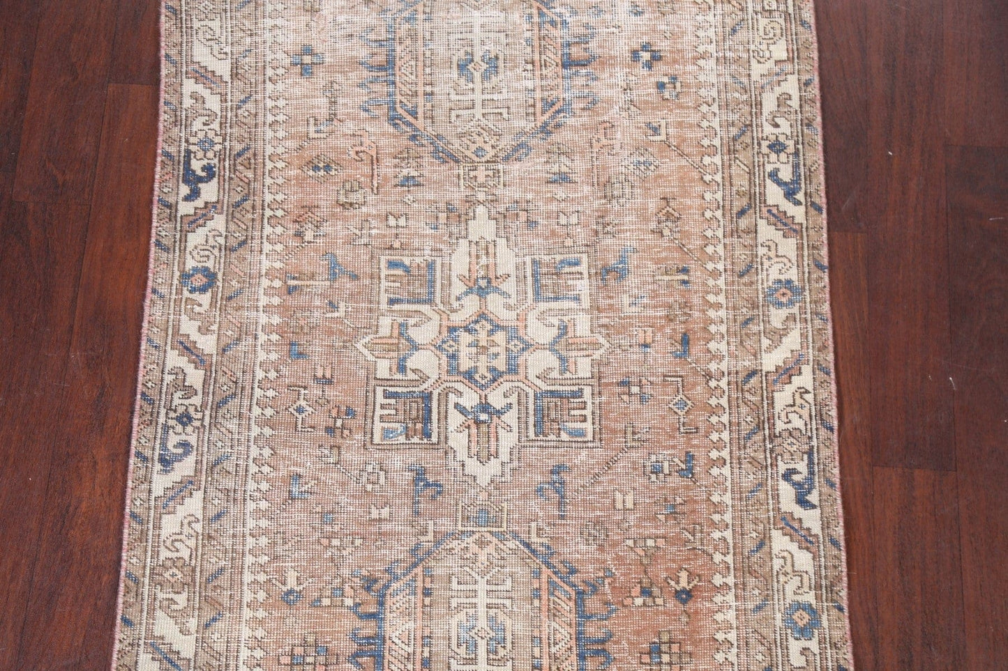 Antique Distressed Heriz Persian Area Rug 4x6