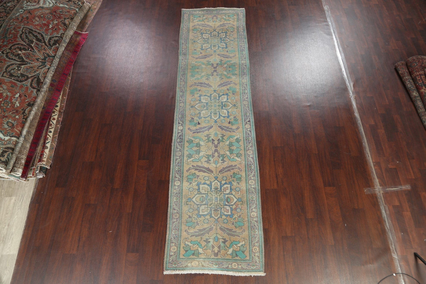 Distressed Tabriz Persian Runner Rug 3x12