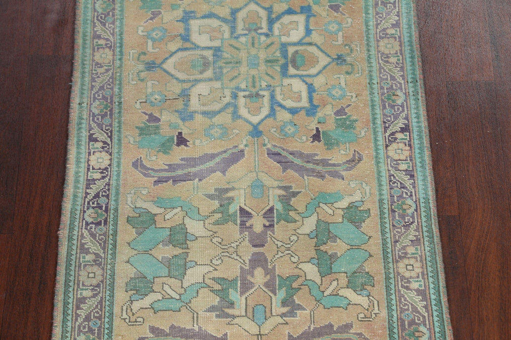 Distressed Tabriz Persian Runner Rug 3x12