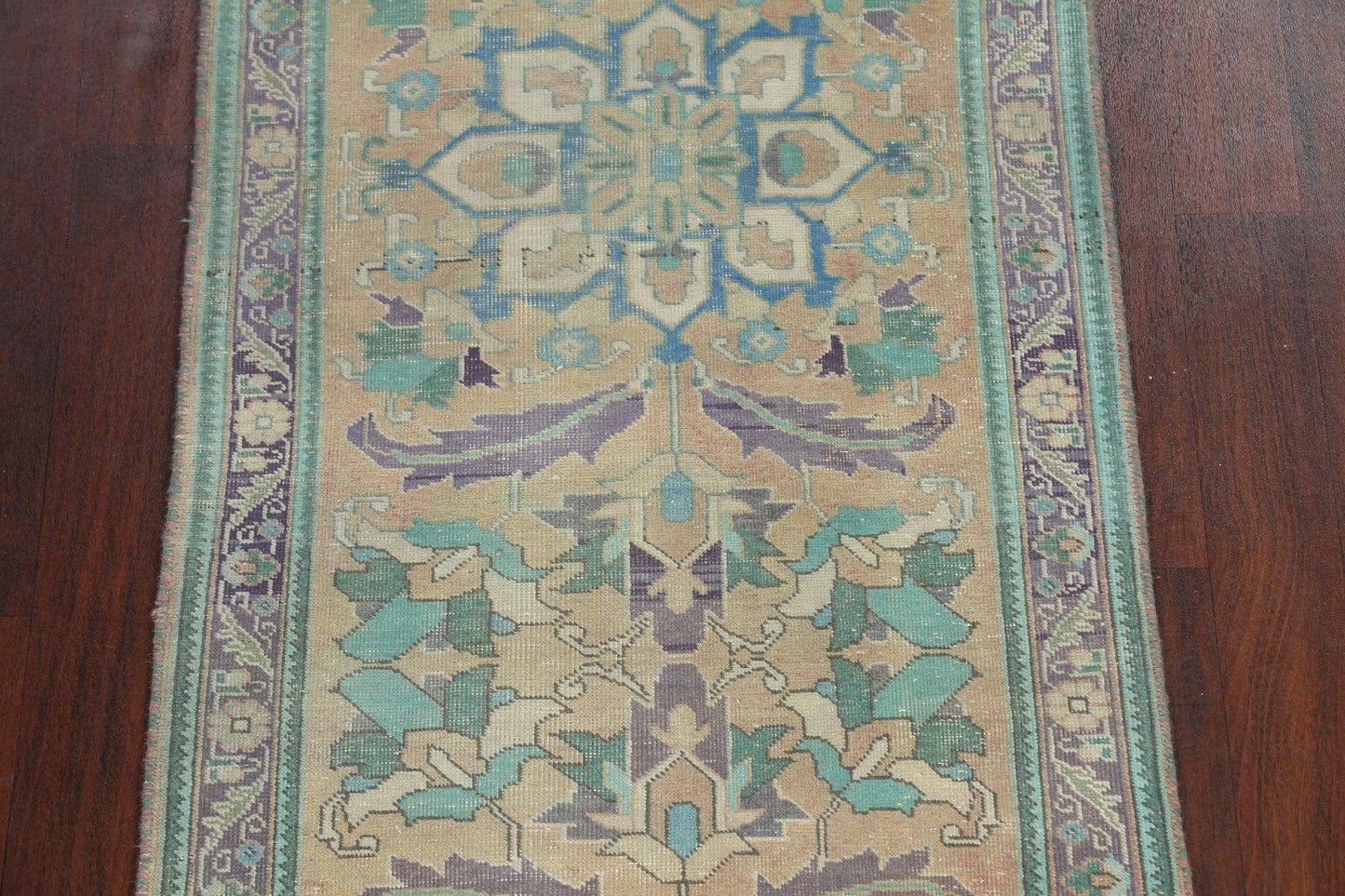 Distressed Tabriz Persian Runner Rug 3x12