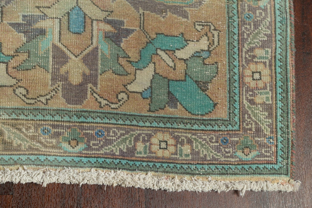 Distressed Tabriz Persian Runner Rug 3x12