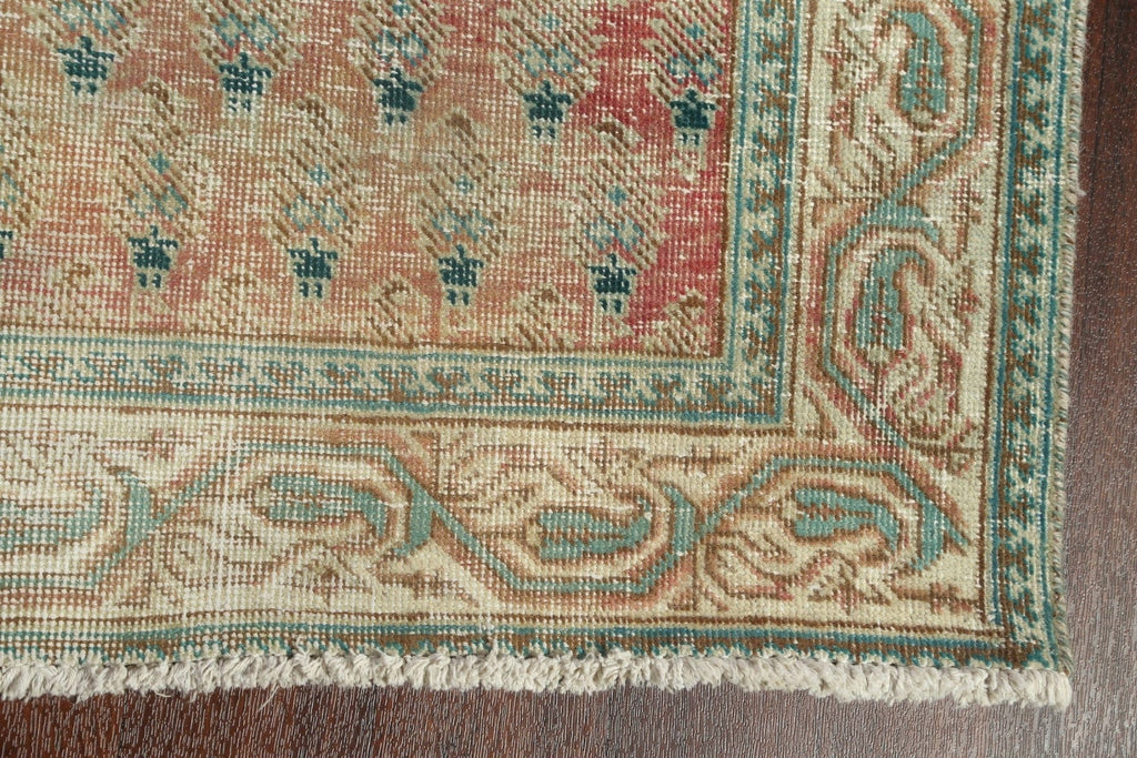 Distressed Tabriz Persian Runner Rug 3x16