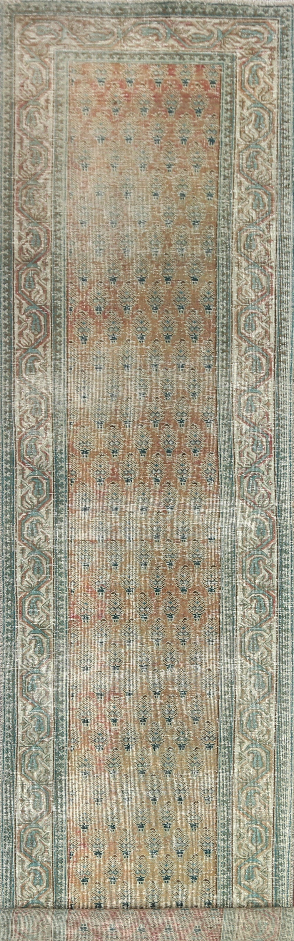 Distressed Tabriz Persian Runner Rug 3x16