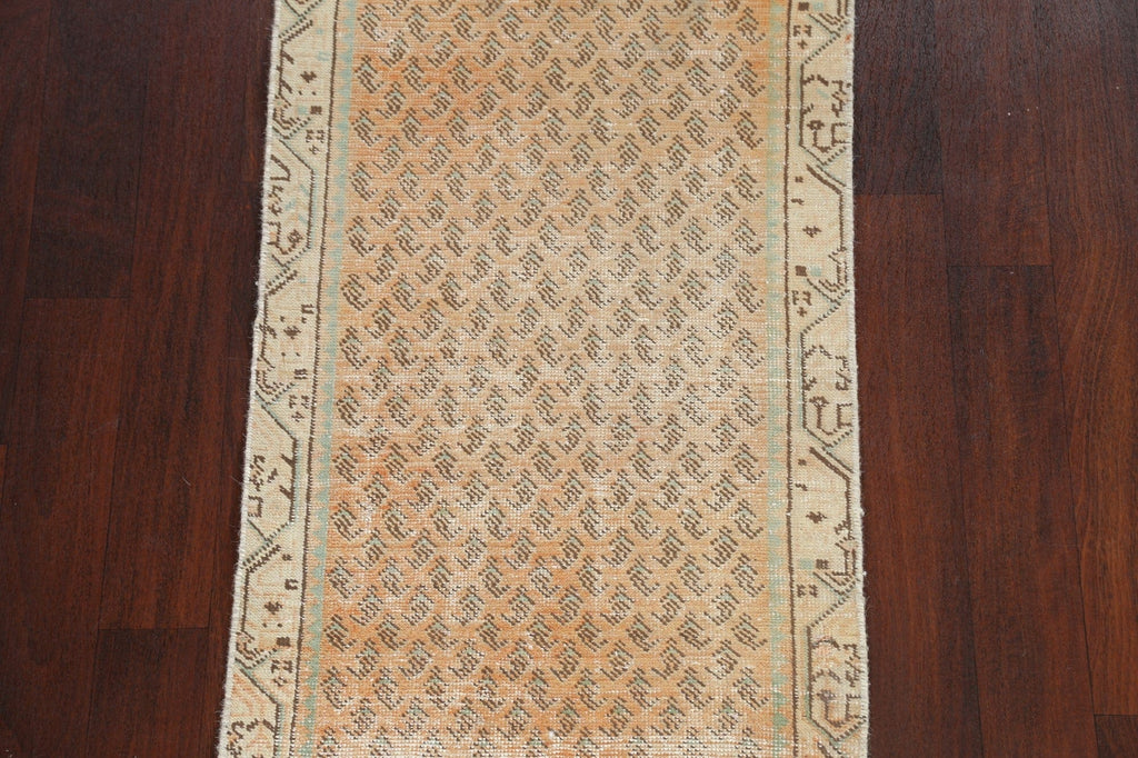 Vintage Tabriz Persian Runner Rug 2x10