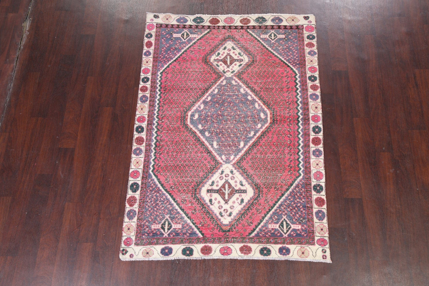 Distressed Shiraz Persian Area Rug 4x6