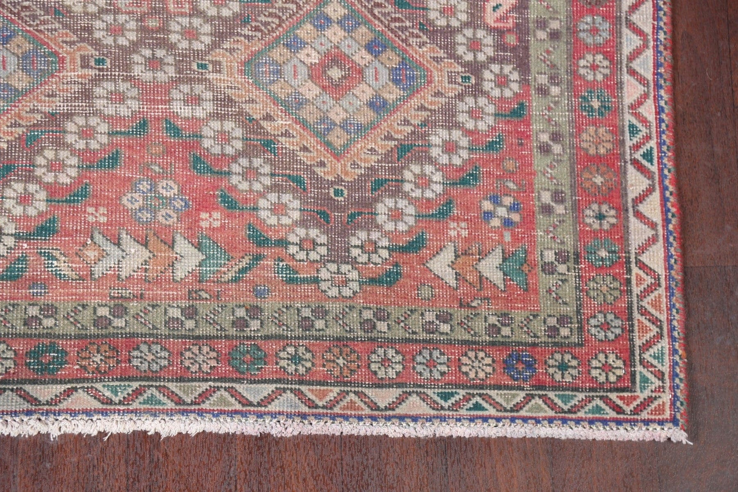 Distressed Tabriz Persian Runner Rug 4x10