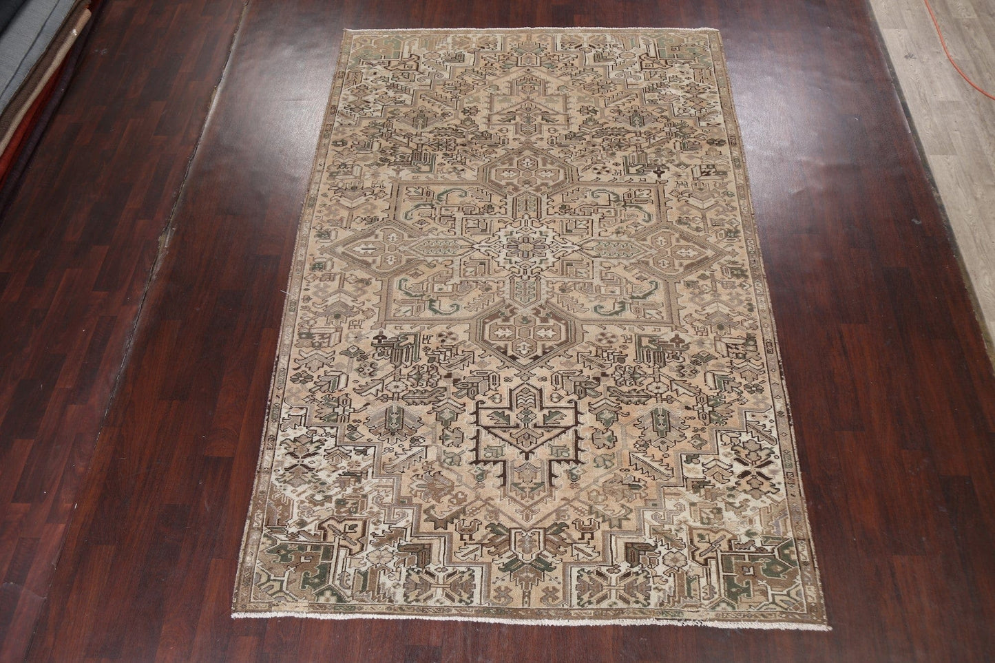 Distressed Heriz Persian Area Rug 7x11