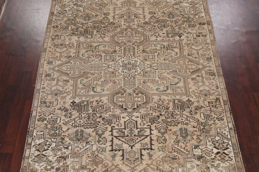 Distressed Heriz Persian Area Rug 7x11