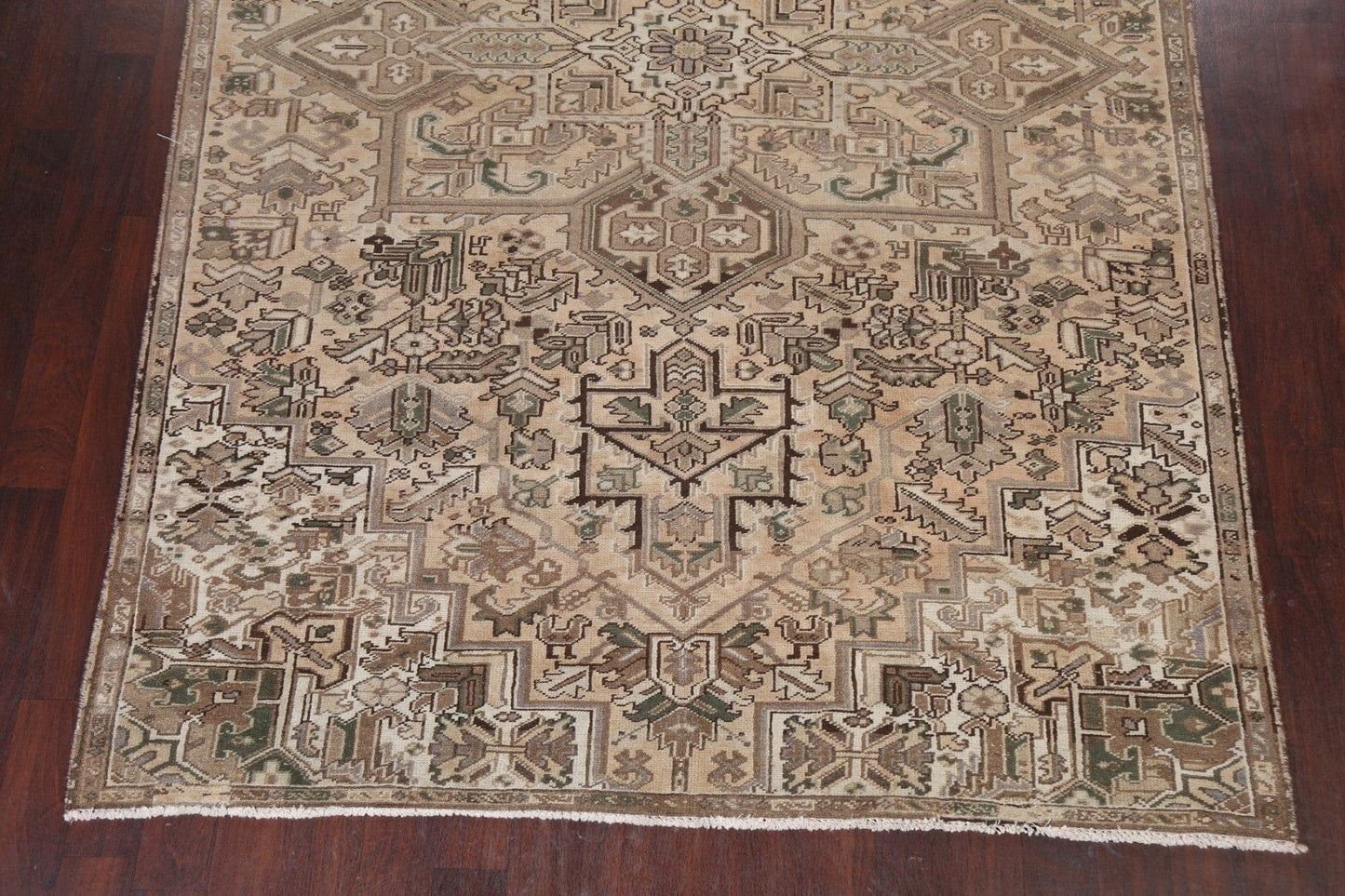 Distressed Heriz Persian Area Rug 7x11