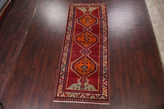 Distressed Ardebil Persian Runner Rug 4x10