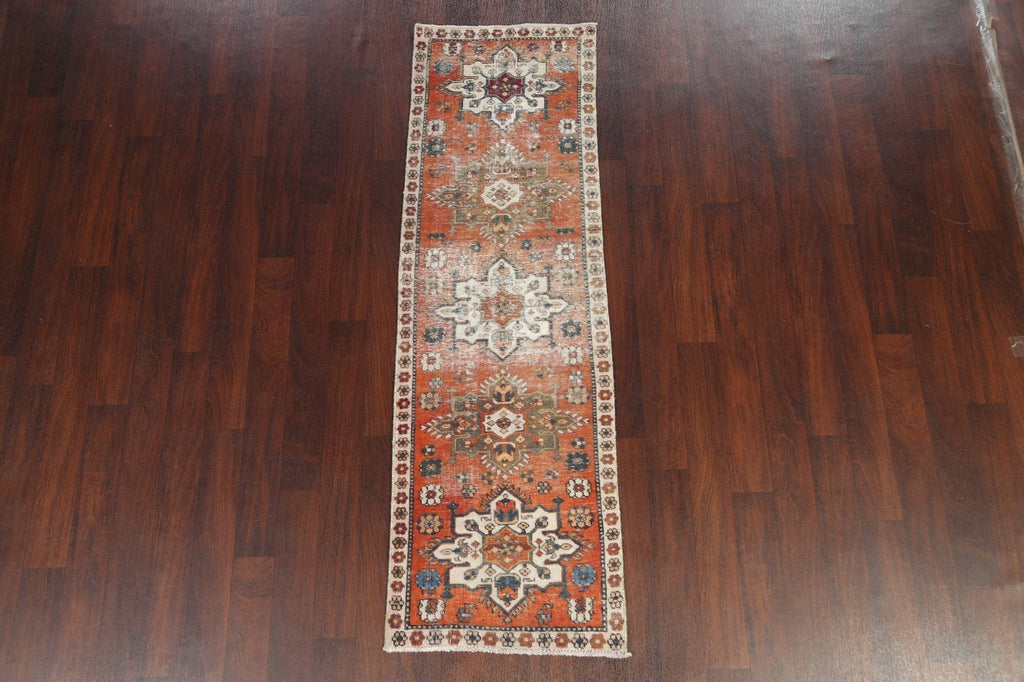 Antique Gharajeh Persian Runner Rug 2x7