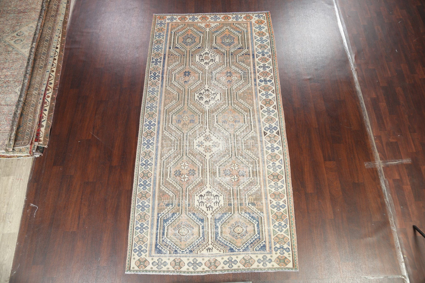 Antique Distressed Bakhtiari Persian Area Rug 5x11