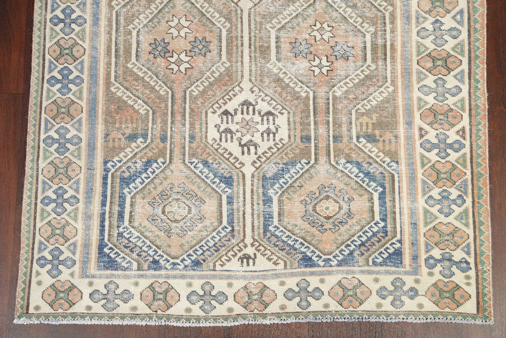 Antique Distressed Bakhtiari Persian Area Rug 5x11