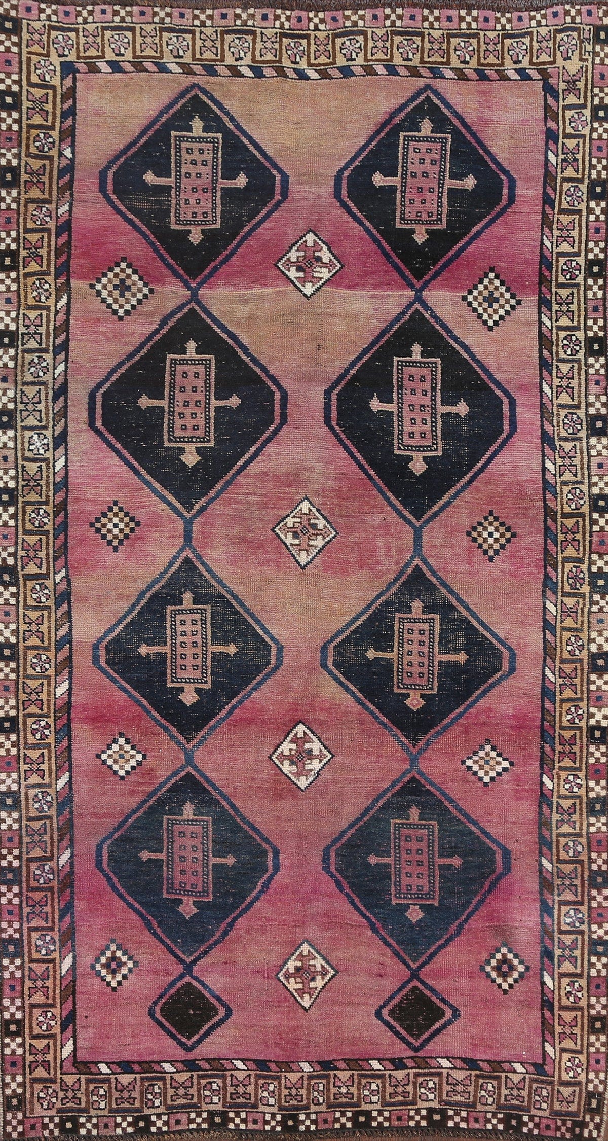 Vintage Shiraz Persian Wool Rug 4x8