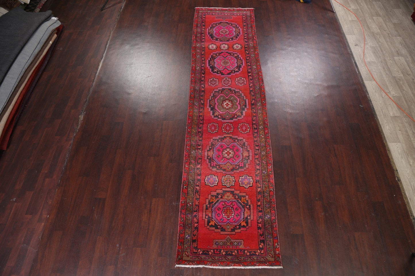 Semi-Antique Hamedan Persian Runner Rug 3x13