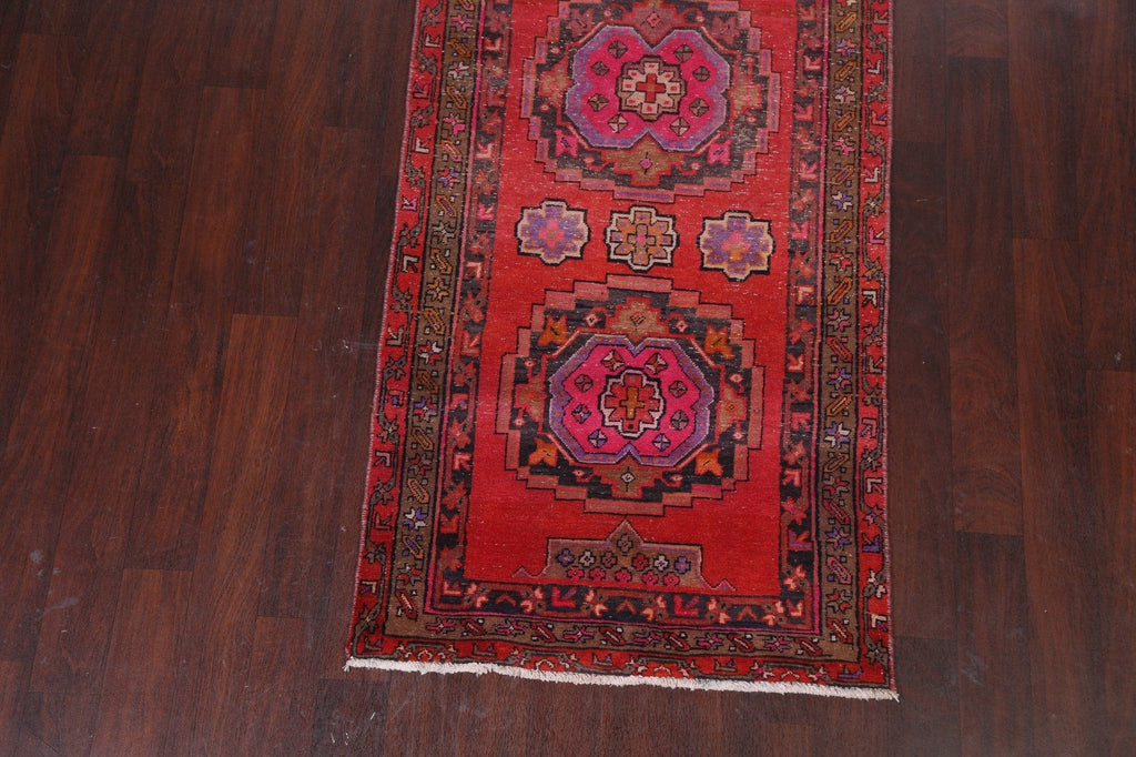 Semi-Antique Hamedan Persian Runner Rug 3x13