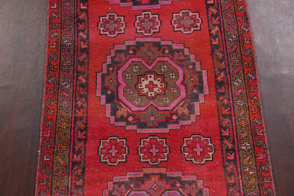 Semi-Antique Hamedan Persian Runner Rug 3x13