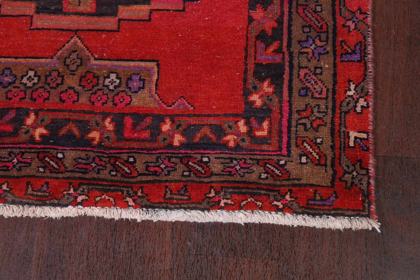 Semi-Antique Hamedan Persian Runner Rug 3x13