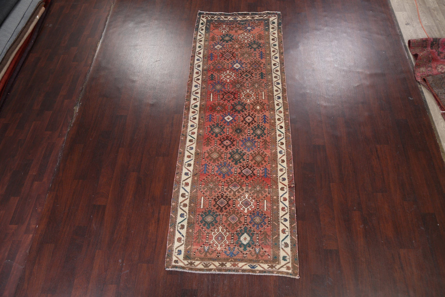 Vintage Bakhtiari Persian Runner Rug 4x10