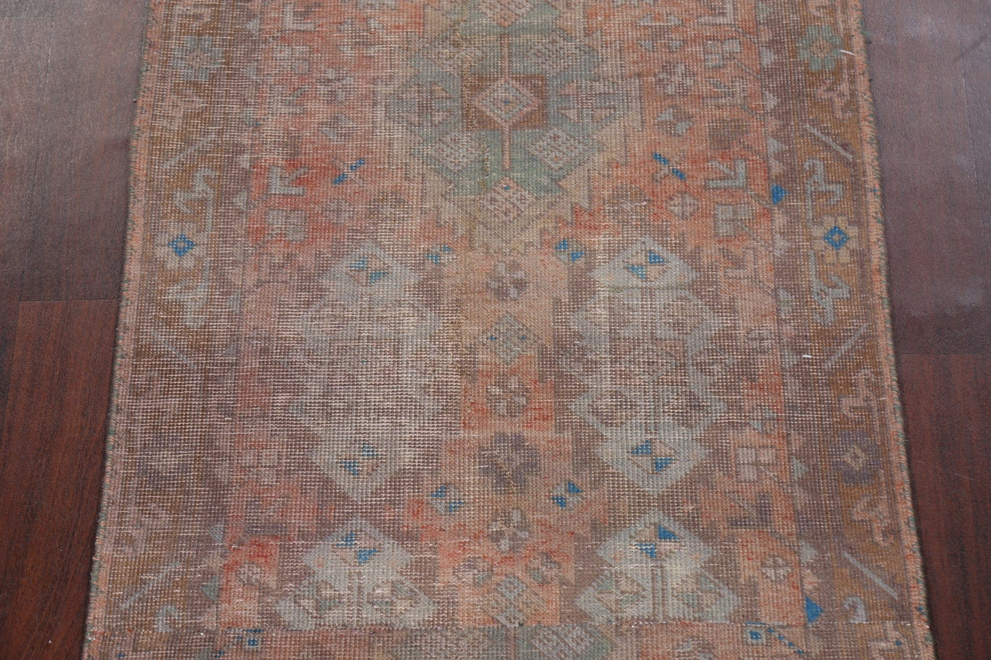 Antique Distressed Tabriz Persian Runner Rug 3x11