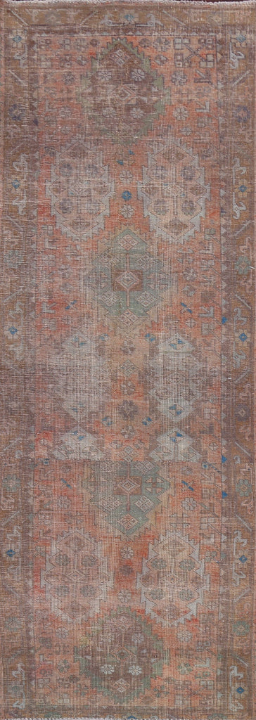 Antique Distressed Tabriz Persian Runner Rug 3x11