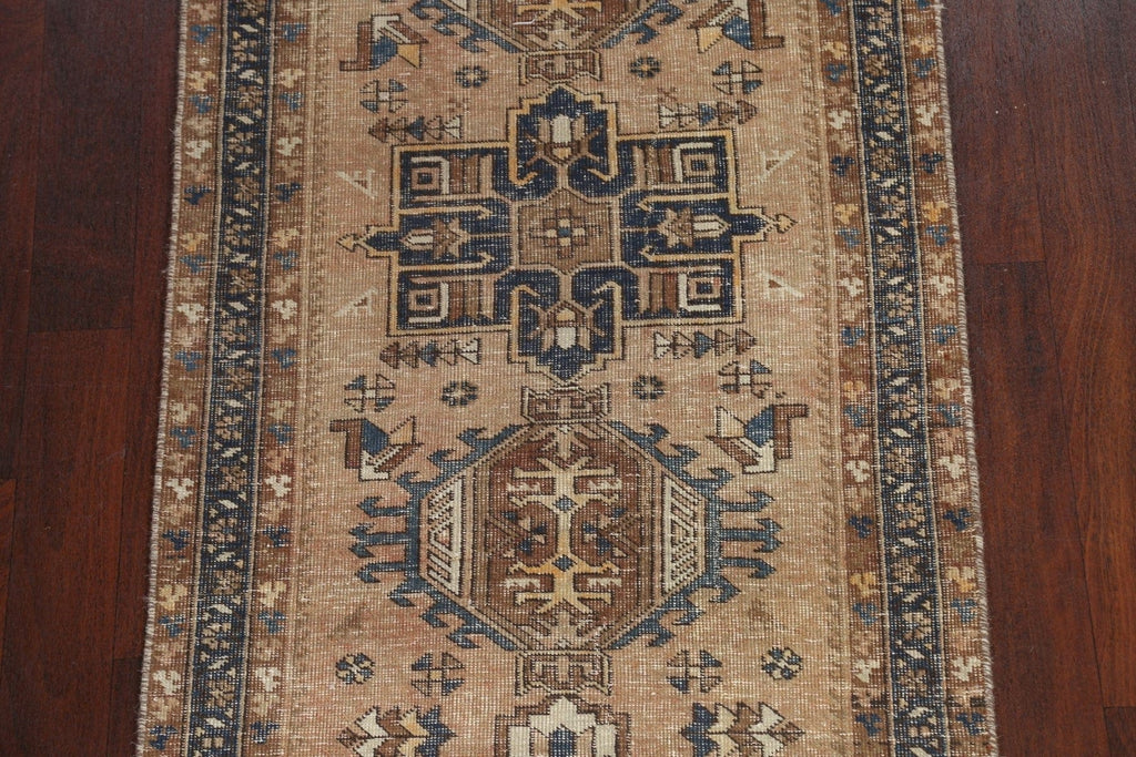 Antique Heriz Persian Runner Rug 3x11