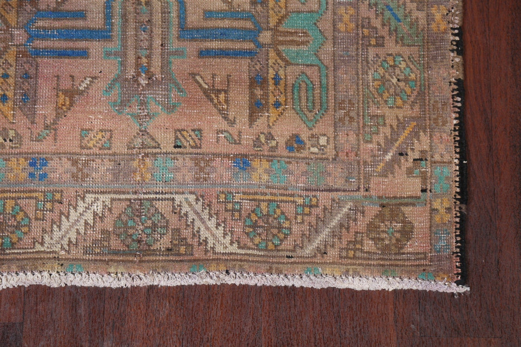 Distressed Tabriz Persian Runner Rug 4x14