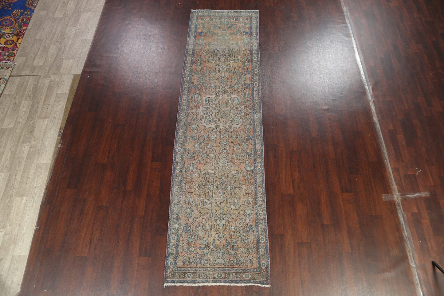 Distressed Tabriz Persian Runner Rug 3x12