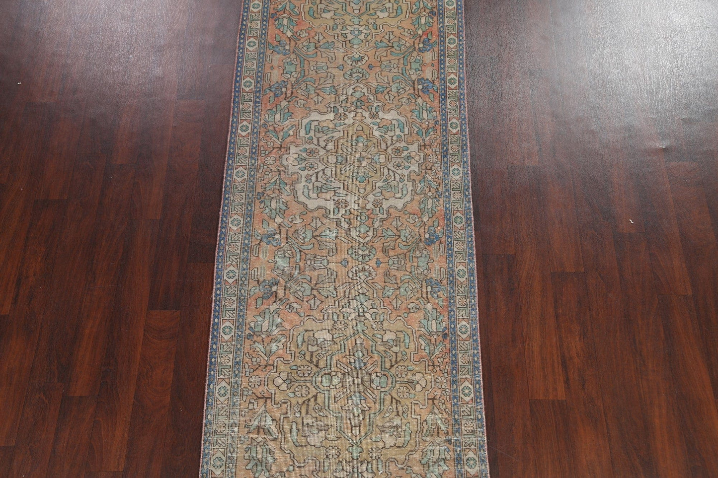 Distressed Tabriz Persian Runner Rug 3x12