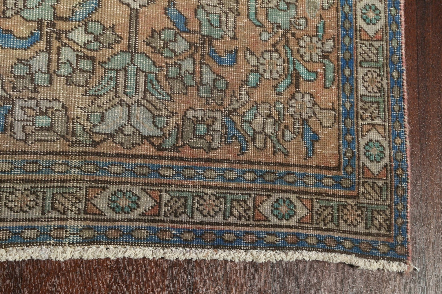 Distressed Tabriz Persian Runner Rug 3x12