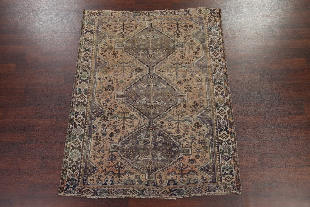 Antique Shiraz Wool Persian Rug 5x7