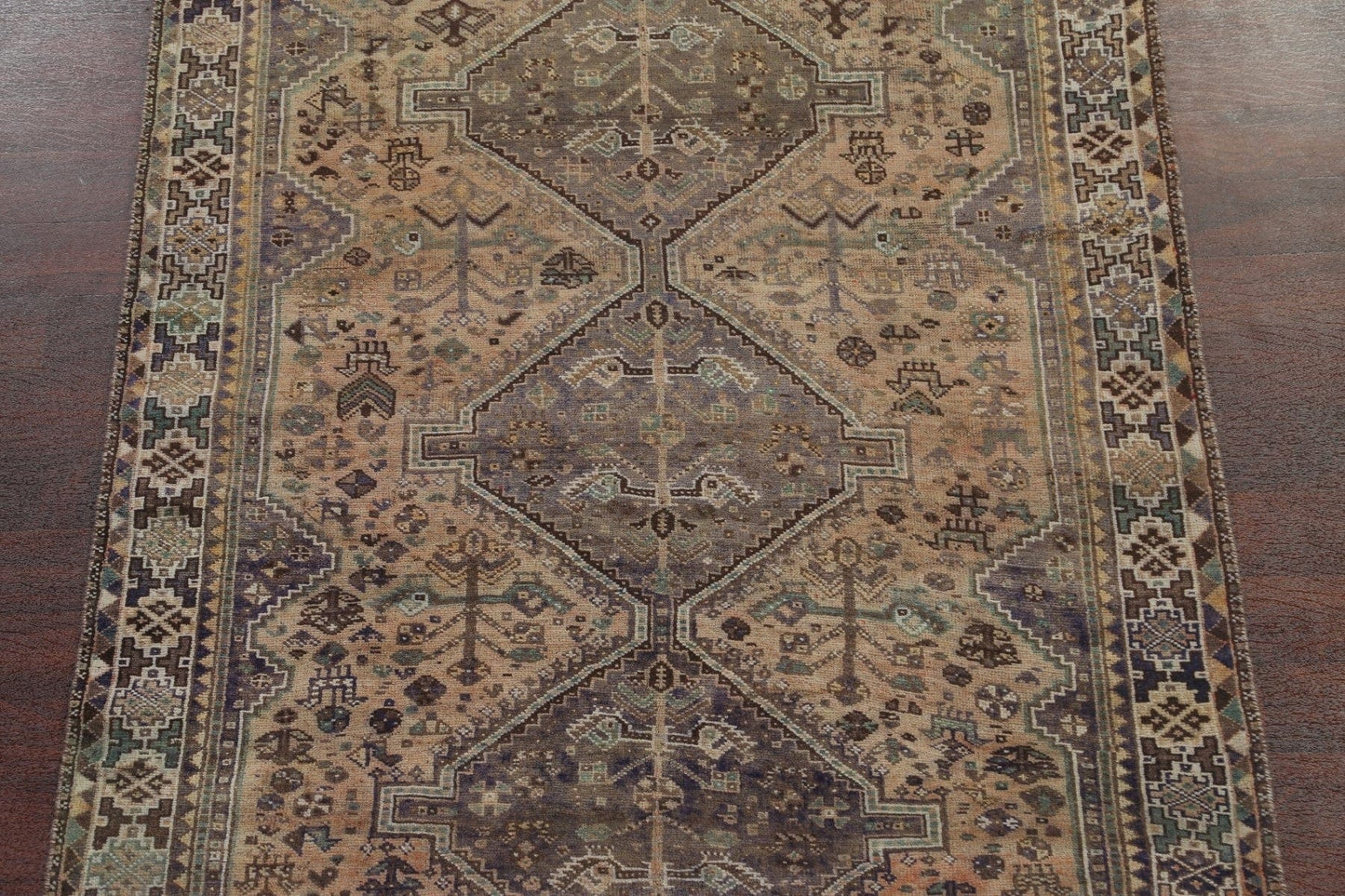 Antique Shiraz Wool Persian Rug 5x7