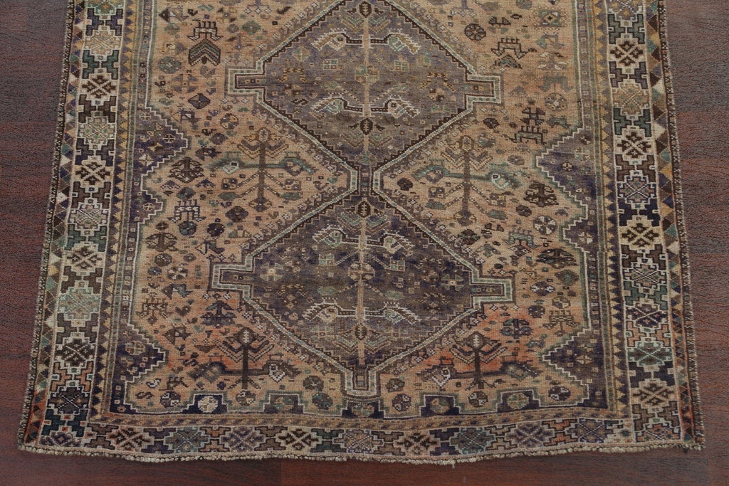 Antique Shiraz Wool Persian Rug 5x7