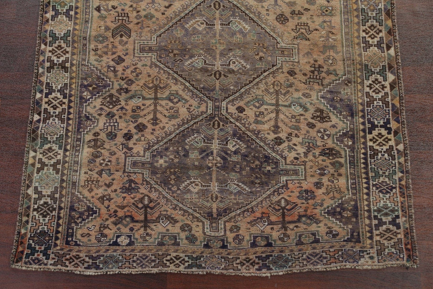 Antique Shiraz Wool Persian Rug 5x7