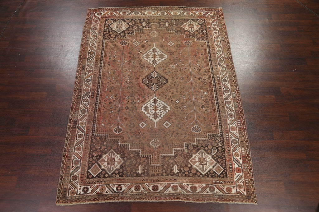 Antique Shiraz Wool Persian Area Rug 7x10