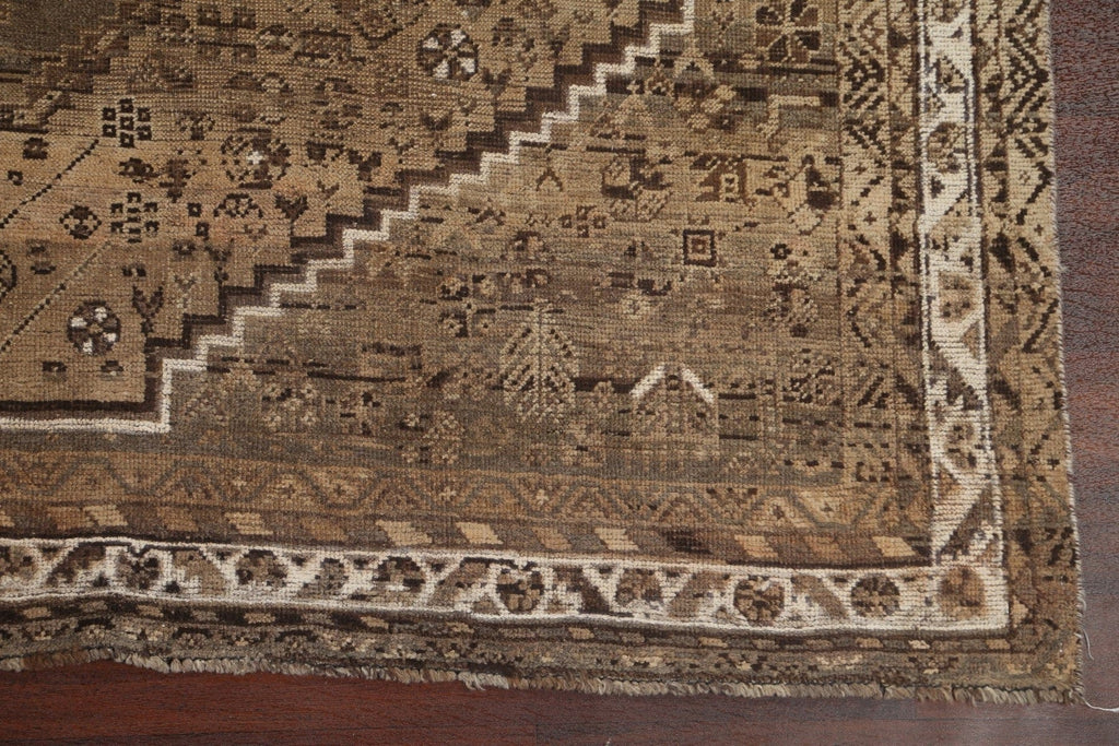 Antique Distressed Shiraz Wool Persian Area Rug 7x10