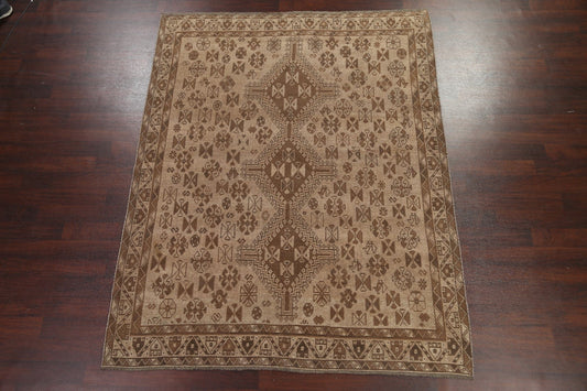 Antique Shiraz Wool Persian Area Rug 7x9