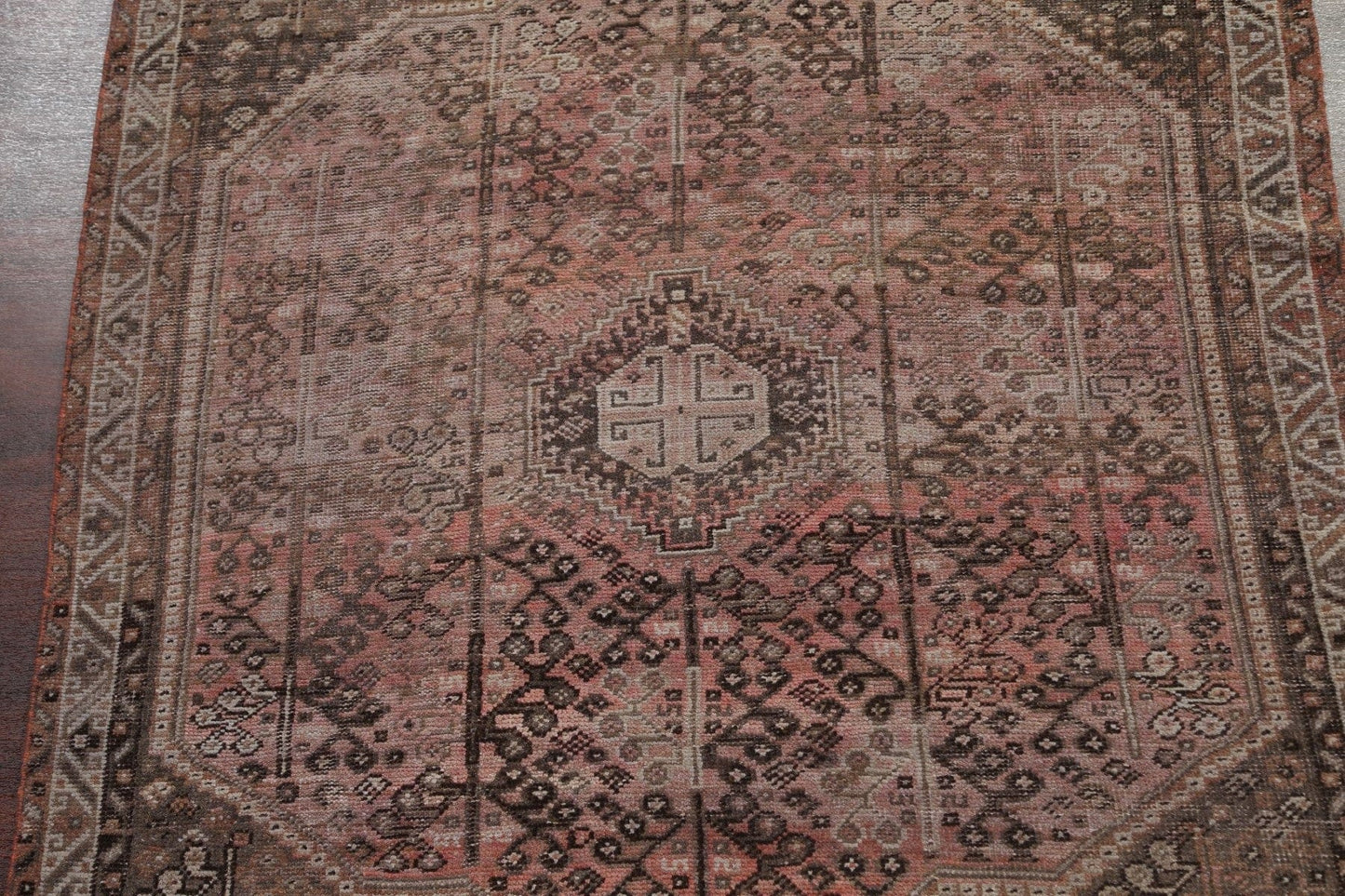 Antique Wool Qashqai Persian Rug 7x9