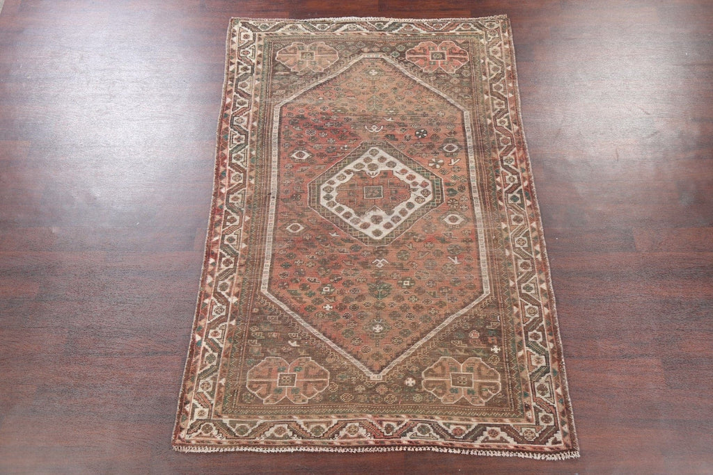 Pre-1900 Antique Shiraz Persian Area Rug 5x8